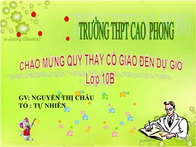 Bài giảng Hình học lớp 10 - Tiết 17: Tích vô hướng của hai véc tơ (Tiếp theo) - Nguyễn Thị Châu
