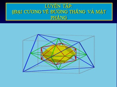 Bài giảng Hình học lớp 11 - Chương 2, Bài 1: Luyện tập đại cương về đường thẳng và mặt phẳng