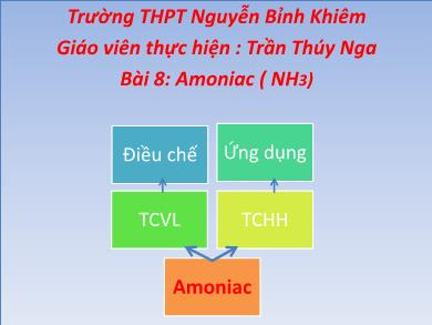 Bài giảng Hóa học lớp 11 - Bài 8: Amoniac (NH3) - Trần Thúy Nga