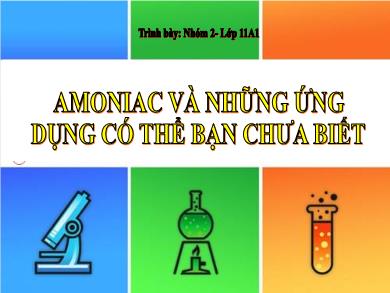 Bài giảng Hóa học lớp 11 - Bài 8: Amoniac và muối amoni - Nguyễn Đức Tú
