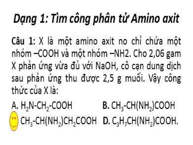 Bài giảng Hóa học lớp 12 - Bài 10: Amino axit (Bài tập)