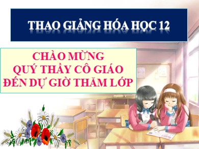 Bài giảng Hóa học lớp 12 - Tiết 13, Bài 9: Amin - Trường THPT Trần Phú