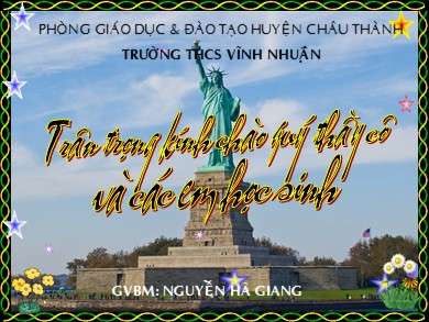 Bài giảng Lịch sử lớp 9 - Tiết 10, Bài 8: Nước Mĩ (3 Tiết) - Nguyễn Hà Giang