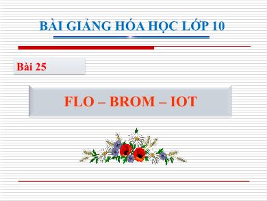 Bài giảng môn Hóa học khối 10 - Bài 25: Flo - Brom - Iot