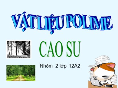 Bài giảng môn Hóa học lớp 12 - Bài 14: Vật liệu Polime (Cao su)
