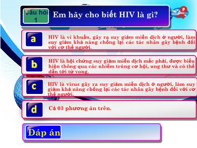 Bài giảng Ngữ văn lớp 12 - Tiết 13: Đọc văn: Thông điệp nhân ngày thế giới phòng chống AIDS, 1-12-2003 (Cô-phi-an-nan)