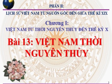 Bài giảng Lịch sử lớp 10 - Bài 13: Việt Nam thời nguyên thủy
