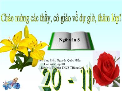 Bài giảng môn Ngữ văn 8 - Văn bản: Ôn dịch, thuốc lá