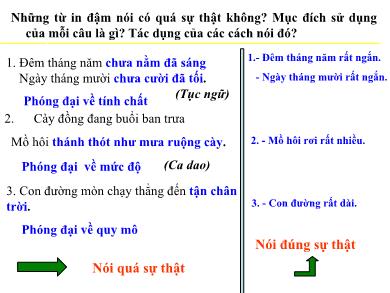 Bài giảng Ngữ văn 8 - Bài: Nói quá