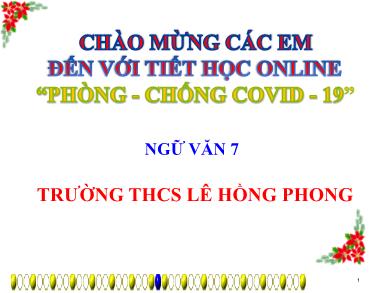 Bài giảng Ngữ văn 7 - Luyện tập lập luận chứng minh - Trường THCS Lê Hồng Phong