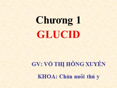 Bài giảng Sinh học 6 - Glucid