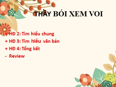 Bài giảng môn Ngữ văn 6 - Bài học 10: Thầy bói xem voi