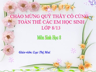 Bài giảng môn Sinh học 8 - Bài học 21: Hoạt động hô hấp