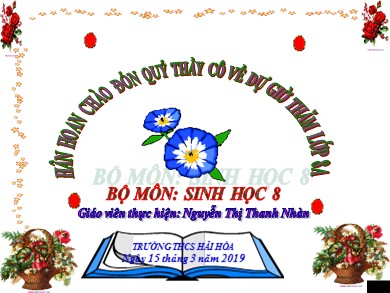 Bài giảng môn Sinh học 8 - Tiết học 54 – Bài 52: Phản xạ không điều kiện và phản xạ có điều kiện