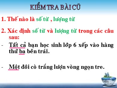 Bài giảng Ngữ văn 6 - Bài học 13: Chỉ từ