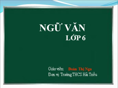 Bài giảng Ngữ văn 6 - Ôn tập phần tiếng Việt học kì I