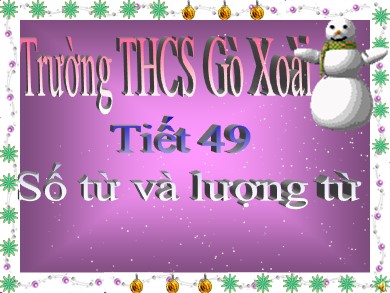 Bài giảng Ngữ văn 6 - Tiết 49: Số từ và lượng từ