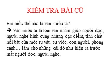 Bài giảng Ngữ văn 6 - Tiết 86: Quan sát, tưởng tượng, so sánh và nhận xét trong văn miêu tả