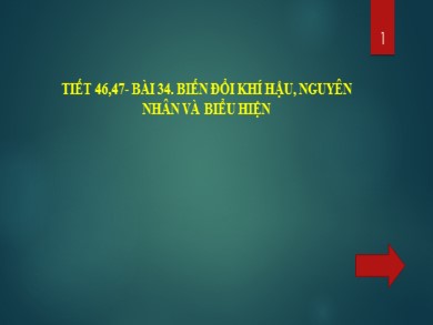 Bài giảng Sinh học 8 - Bài 34: Biến đổi khí hậu, nguyên nhân và biểu hiện