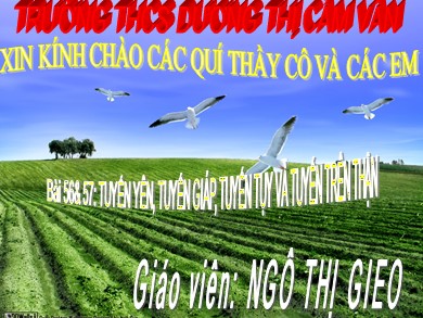 Bài giảng Sinh học 8 - Bài 56, 57: Tuyến yên, tuyến giáp, tuyến tụy và tuyến trên thận