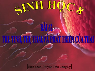 Bài giảng Sinh học 8 - Bài 62: Thu tinh, thụ thai, và phát triển của thai