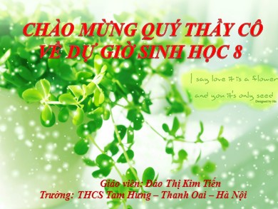 Bài giảng Sinh học 8 - Bài: Trao đổi chất