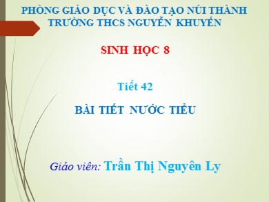 Bài giảng Sinh học 8 - Tiết 42: Bài tiết nước tiểu