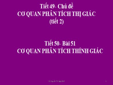 Bài giảng Sinh học 8 - Tiết 50 - Bài 51: Cơ quan phân tích thính giác