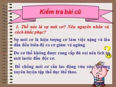 Bài giảng Sinh học 8 - Tiết học: Tiến hóa của hệ vận động vệ sinh hệ vận động