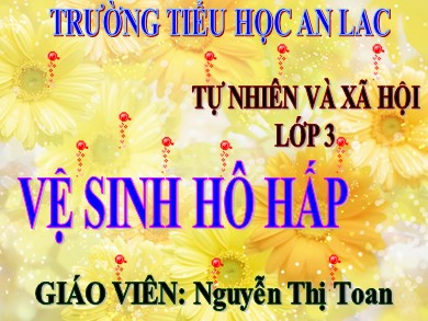 Bài giảng Sinh học 8 - Vệ sinh hô hấp - Nguyễn Thị Toan