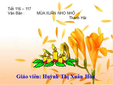 Bài giảng Ngữ văn 9 - Mùa xuân nho nhỏ