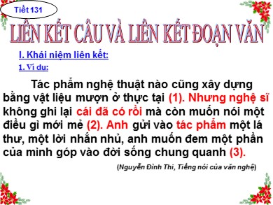 Bài giảng Ngữ văn 9 - Tiết 131: Liên kết câu và liên kết đoạn văn