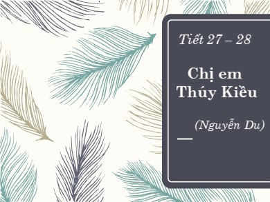 Bài giảng Ngữ văn 9 - Tiết 27, 28: Chị em Thúy Kiều (Nguyễn Du)