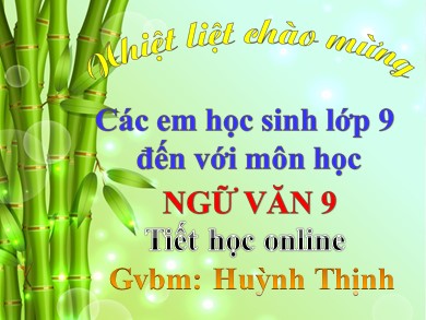 Bài giảng Ngữ văn 9 - Tiết thứ 103: Các thành phần biệt lập