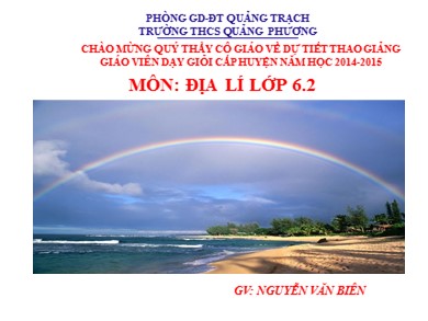 Bài giảng Địa lí 6 - Tiết dạy 30 - Bài 24: Biển và đại dương