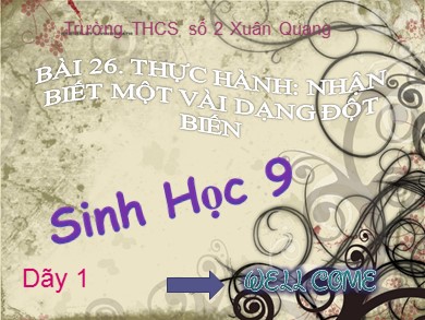 Bài giảng Sinh học 9 - Bài 26: Thực hành: Nhận biết một vài dạng đột biến