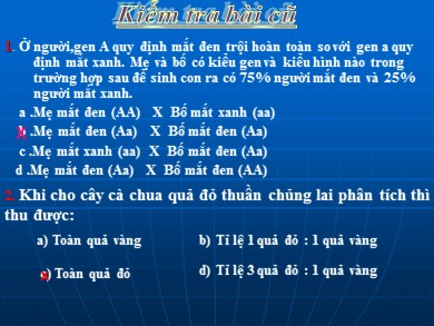 Bài giảng Sinh học 9 - Bài 8: Nhiễm sắc thể