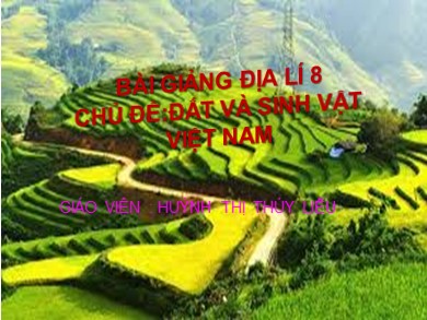 Bài giảng Địa lí 8 - Chủ đề: Đất và sinh vật Việt Nam