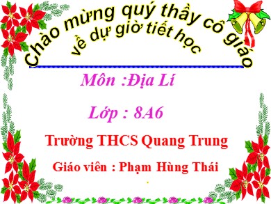 Bài giảng Địa lí 8 - Tiết 31: Thực hành: Đọc bản đồ Việt Nam