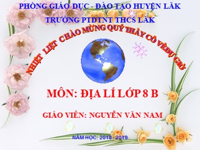 Bài giảng Địa lí 8 - Tiết 35 - Bài số 28: Đặc điểm địa hình Việt Nam