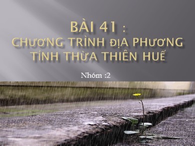 Bài giảng Địa lí 9 - Bài 41: Chương trình địa phương tỉnh Thừa Thiên Huế