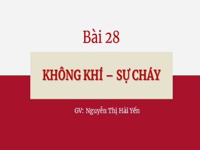 Bài giảng Hóa học 8 - Bài 28: Không khí, sự cháy - Nguyễn Thị Hải Yến