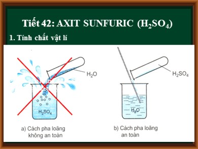 Bài giảng Hóa học 8 - Tiết 42: Axit sunfuric (H2SO4)