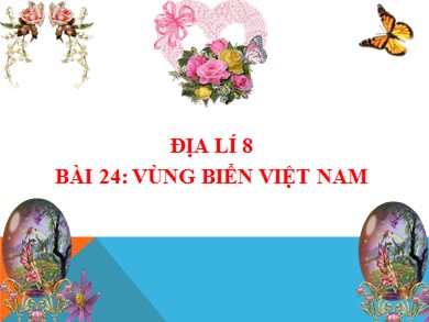 Bài giảng môn Địa lí 8 - Bài dạy số 24: Vùng biển Việt Nam