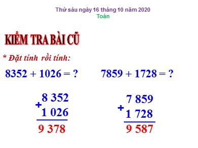 Bài giảng Toán Lớp 4 - Bài: Phép trừ - Năm học 2020-2021