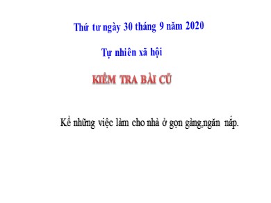 Bài giảng Tự nhiên và xã hội Lớp 1 - Bài: Đồ dùng trong nhà - Năm học 2020-2021