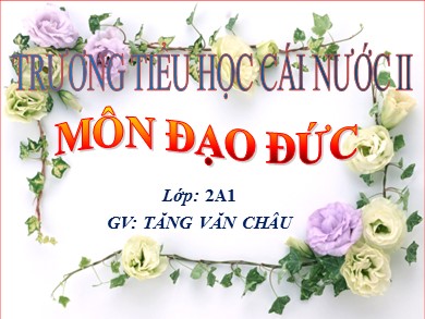 Bài giảng Đạo đức Lớp 2 - Bài: Giữ trật tự, vệ sinh nơi công cộng (Tiết 1) - Năm học 2020-2021 - Tăng Văn Châu