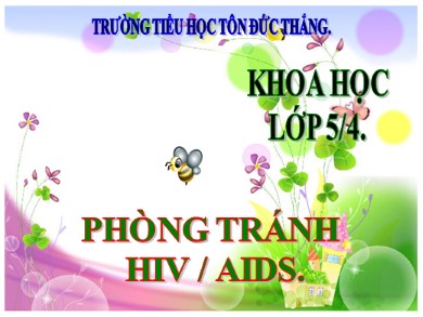 Bài giảng Lịch sử Lớp 5 - Bài: Phòng tránh HIV/AIDS - Trưởng Tiểu học Tôn Đức Thắng