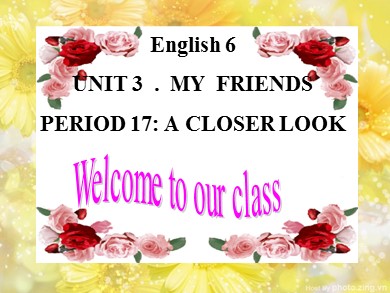 Bài giảng Tiếng Anh Lớp 7 - Unit 3: My friends - Period 14
