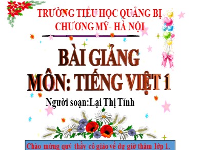 Bài giảng Tiếng việt Lớp 1 - Bài 52: ăm - ăp - Lại Thị Tỉnh